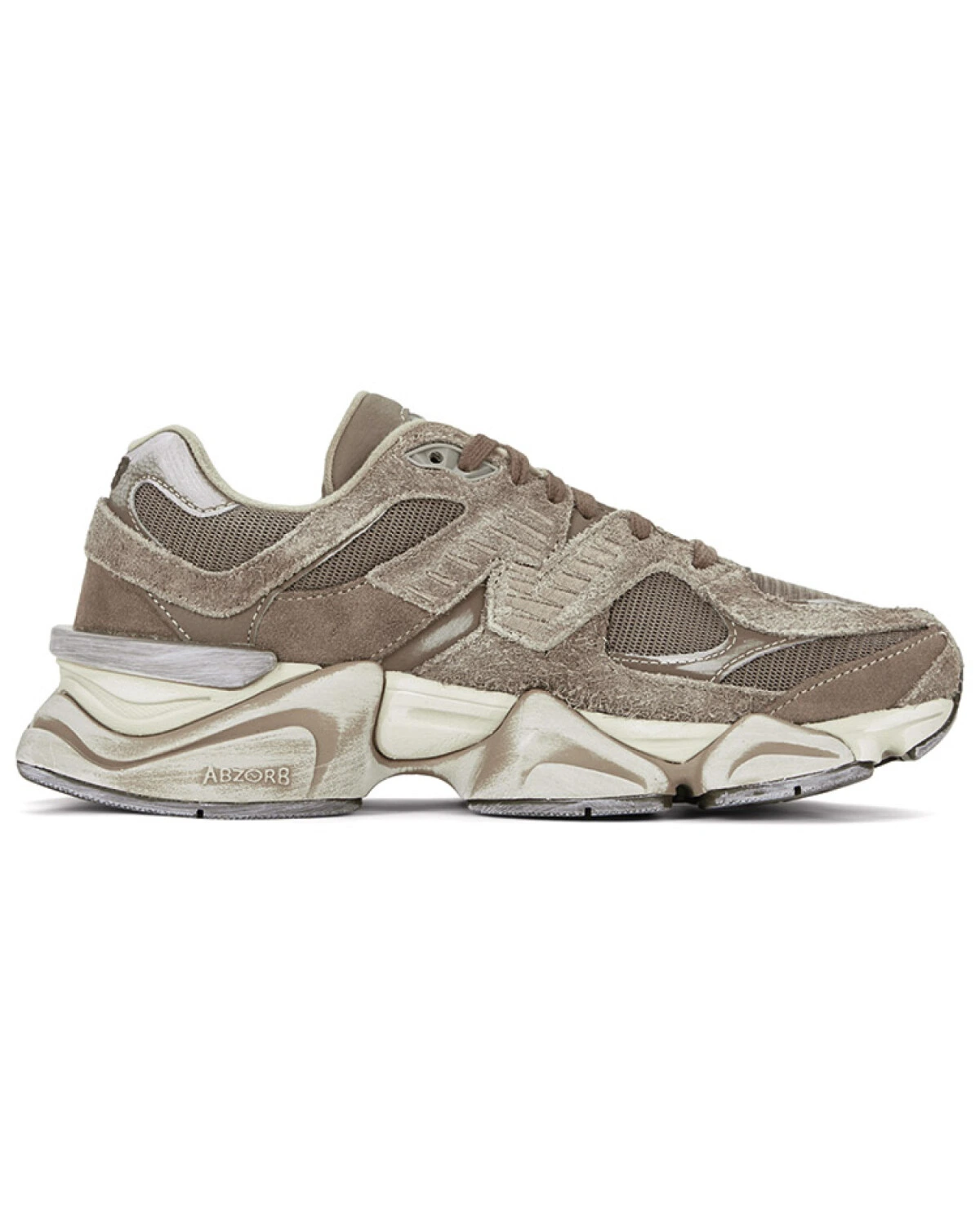 New Balance 9060 унисекс кроссовки серо-коричневые с амортизацией картинка