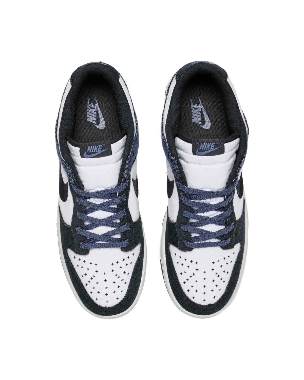 Nike Dunk Retro SE мужские кеды бело-синие из замши с воздухопроницаемыми вставками картинка