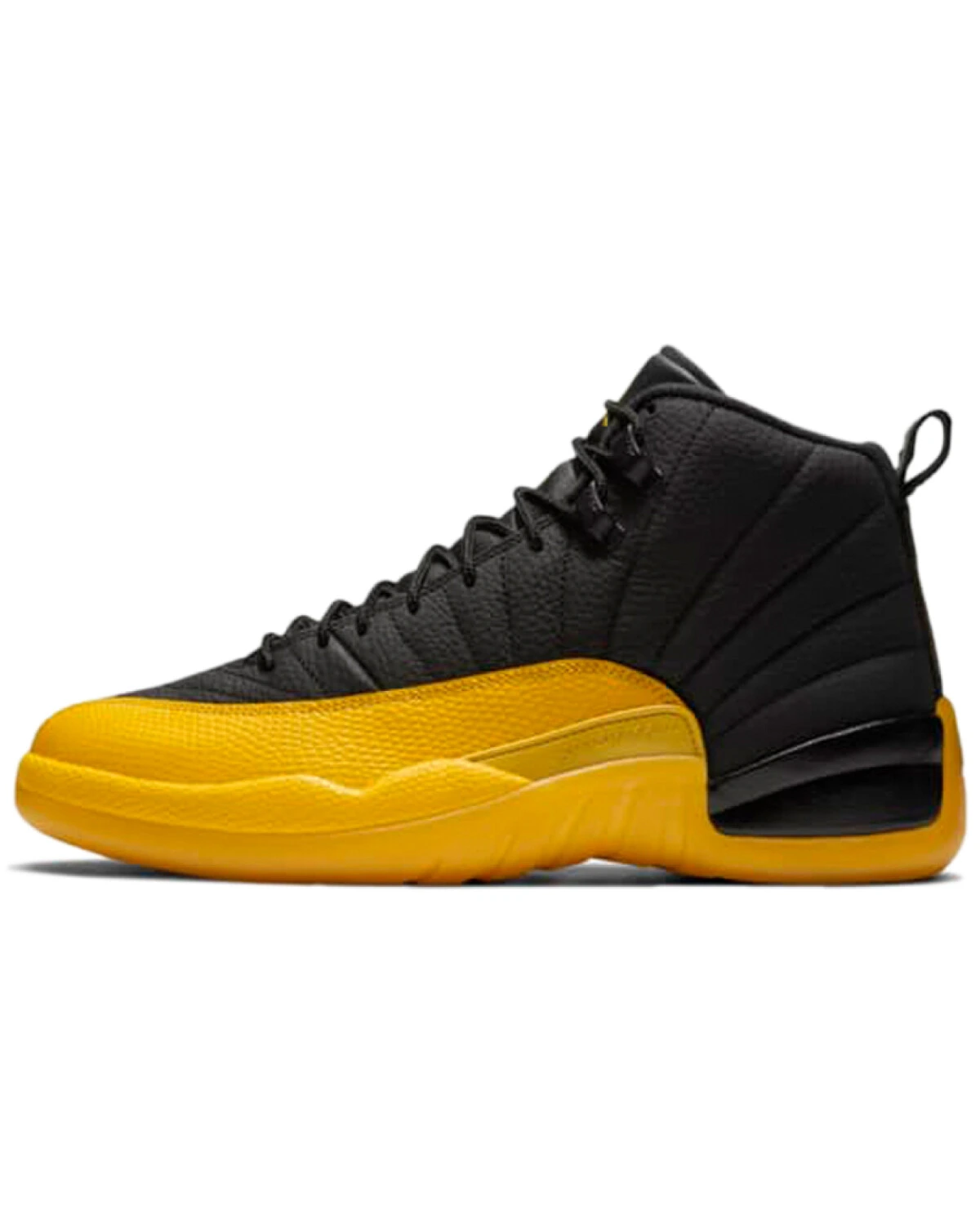 Jordan Air Jordan 12 Retro University Gold кроссовки высокие черно-золотые из кожи картинка