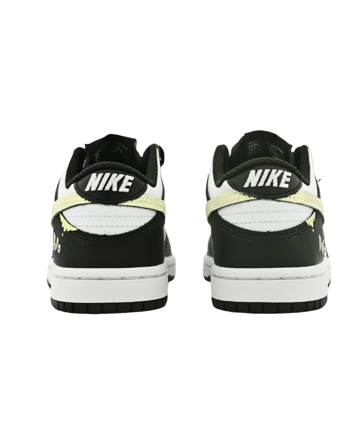 Nike Dunk White/Black детские кроссовки с ручной росписью черно-белые картинка