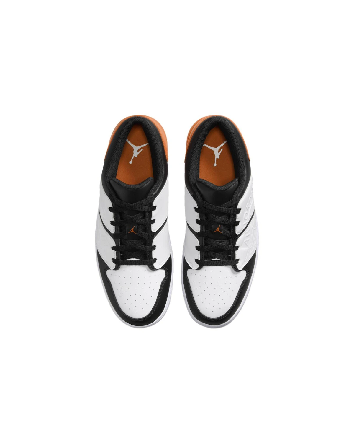 Jordan Nu Retro 1 Low мужские спортивные кроссовки бело-чёрно-оранжевые кожаные картинка