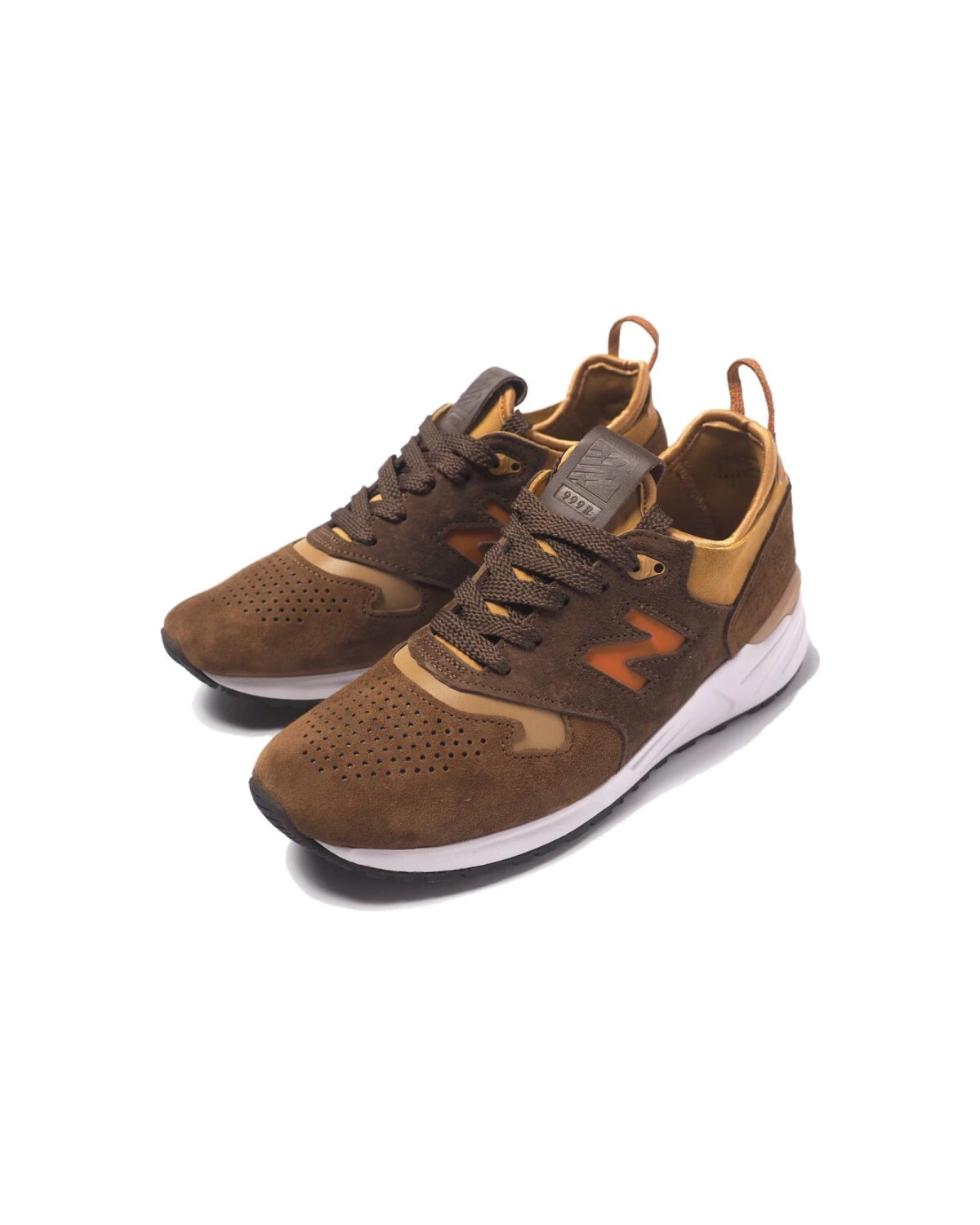 New Balance NB 999 унисекс кроссовки коричневые замшевые с амортизацией картинка