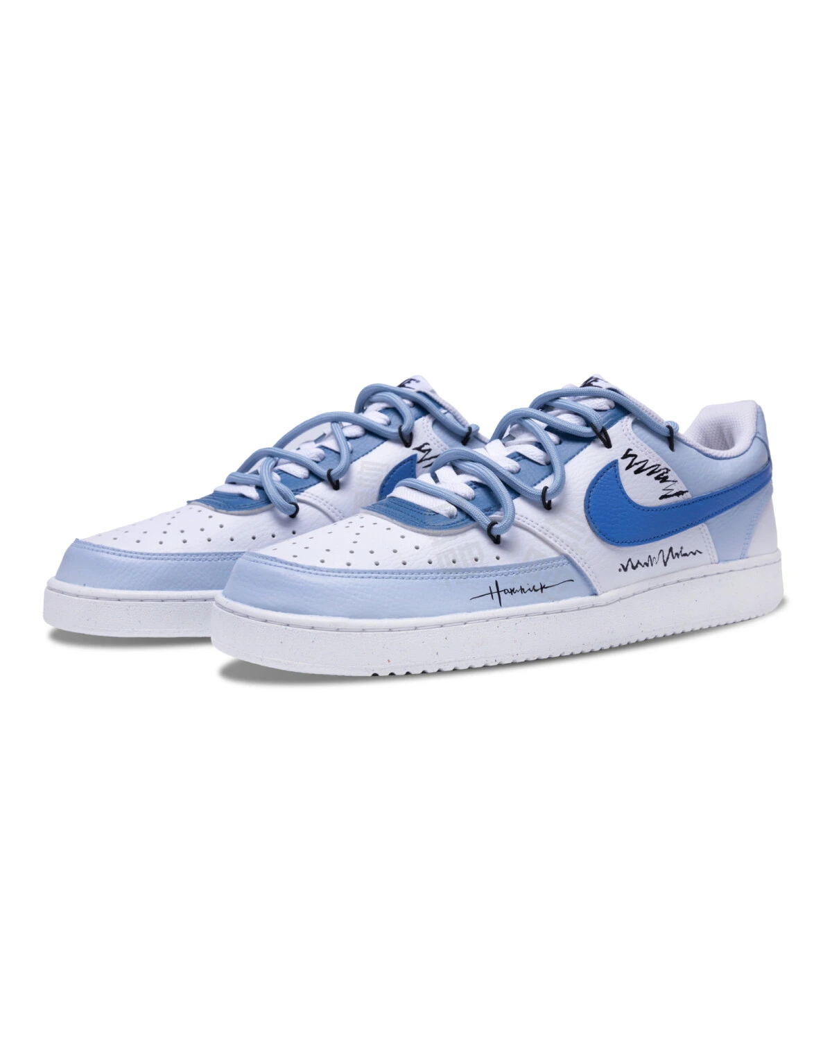 Nike Court Vision 1 Low Next Nature мужские кроссовки бело-голубые дышащие картинка
