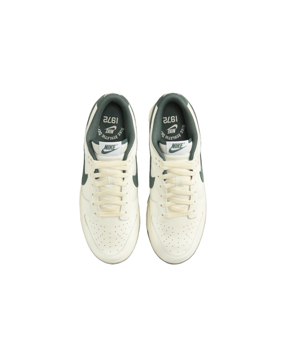Nike Dunk унисекс кроссовки бело-зеленые из кожи картинка
