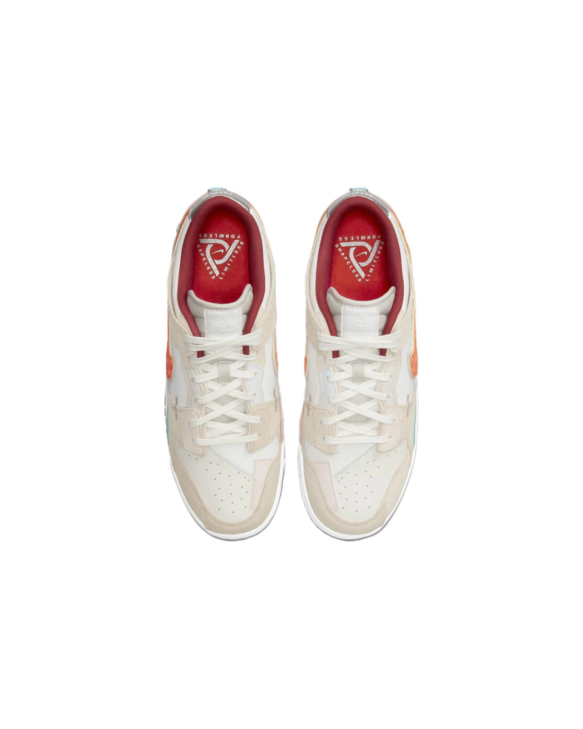 Nike Dunk Scrap Shapeless мужские кроссовки бело-оранжевые с синим картинка