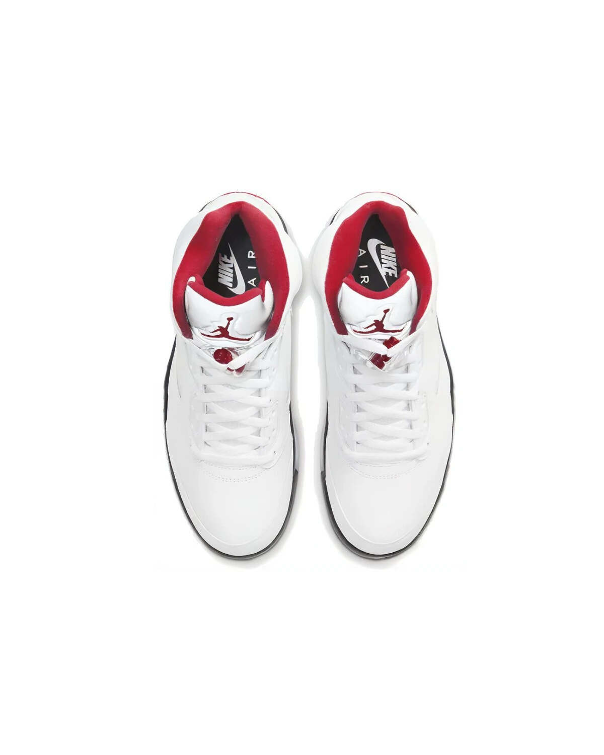 Jordan Air Jordan 5 Vintage унисекс высокие кроссовки белые с красными вставками картинка