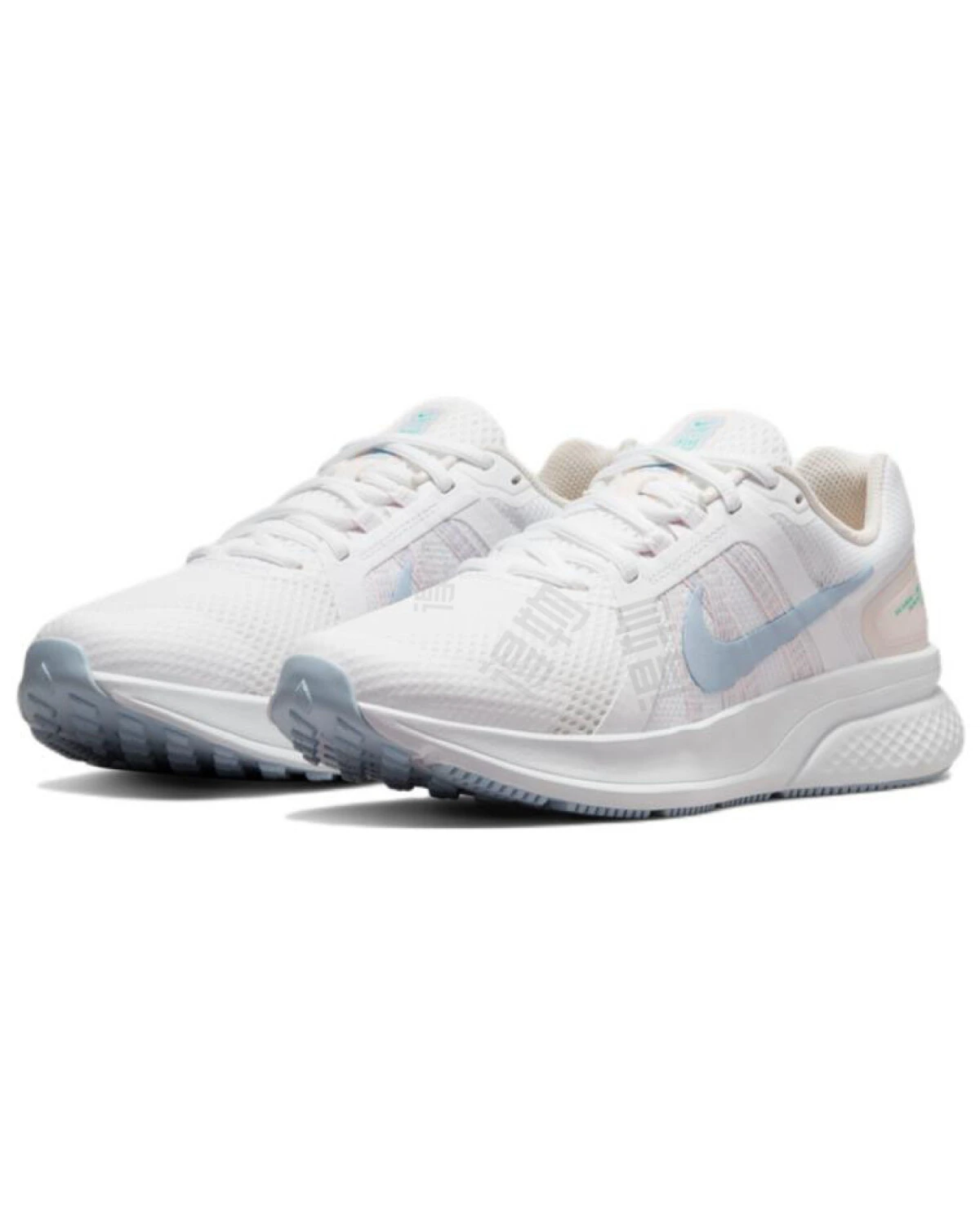 Nike Run Swift 2 женские кроссовки для бега белые с голубым дышащие картинка