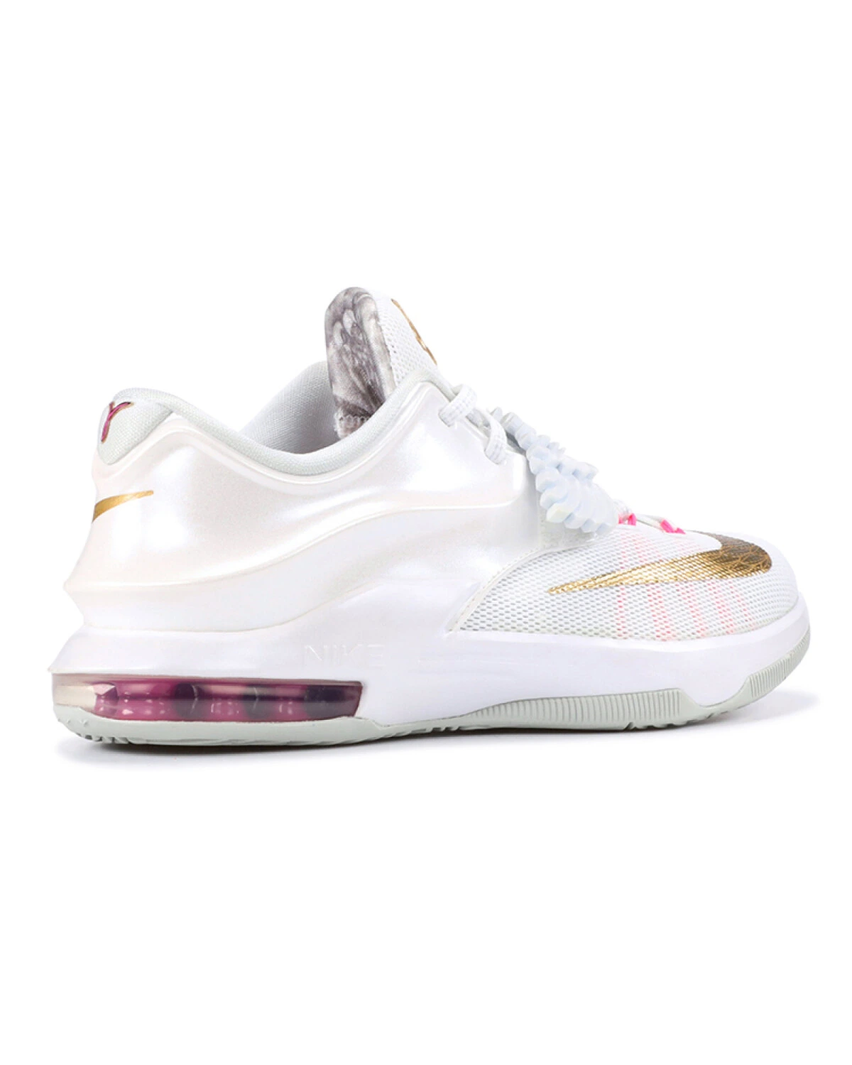 Nike KD 7 Aunt Pearl детские баскетбольные кроссовки белые с золотыми акцентами картинка
