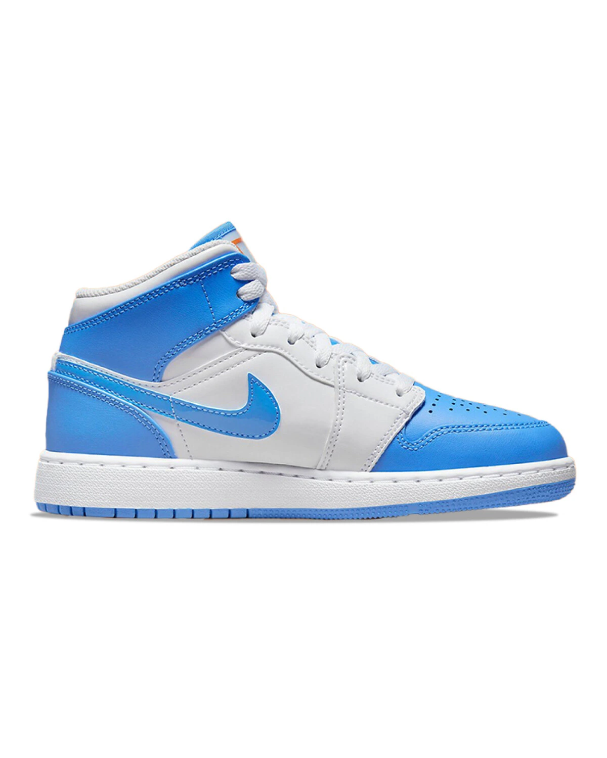 Jordan Air Jordan 1 детские кроссовки синие на шнуровке из кожи картинка