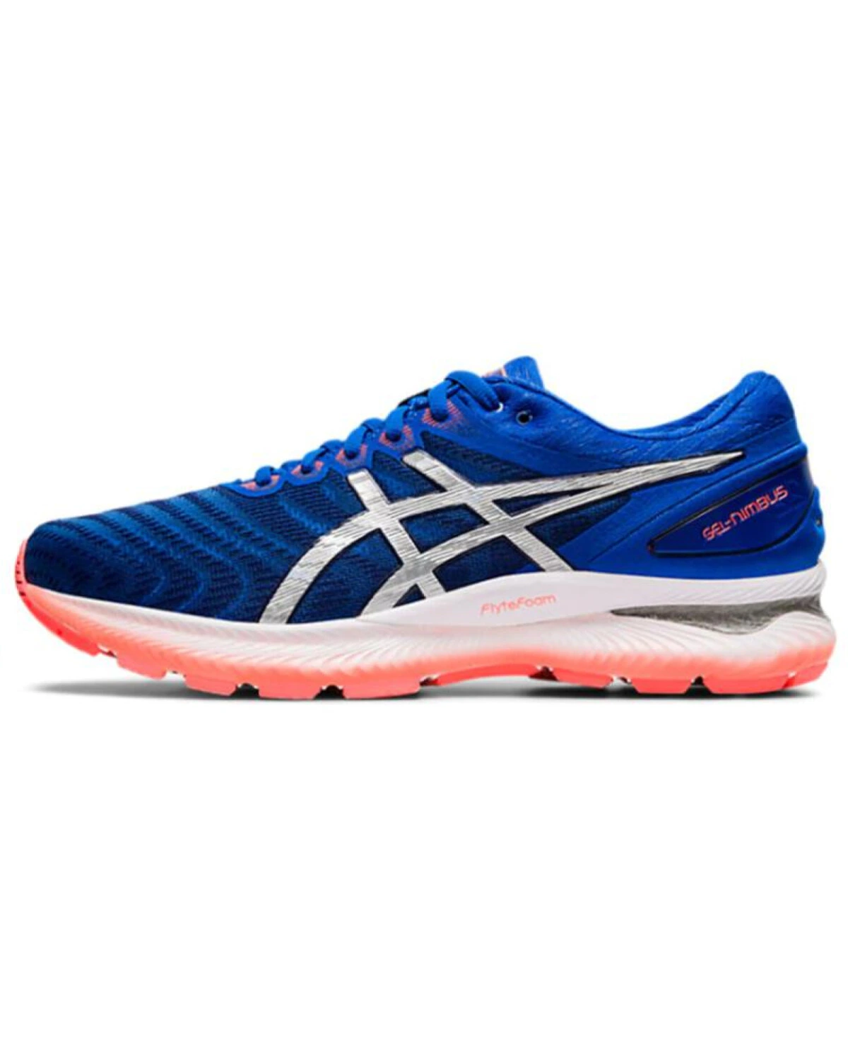 Asics GEL-Nimbus 22 мужские кроссовки с амортизацией и воздухопроницаемостью серебристо-голубо-розовые картинка