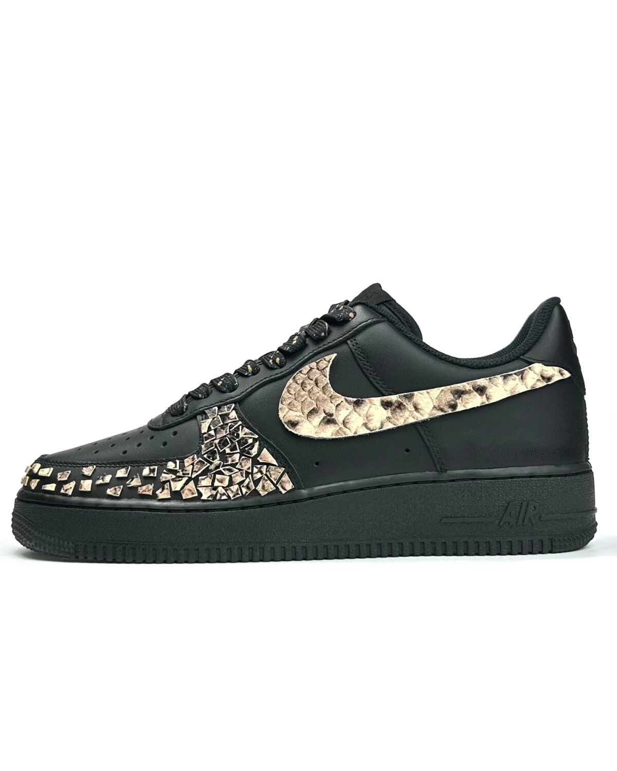 Nike Air Force 1 мужские и женские кроссовки золотой питон картинка