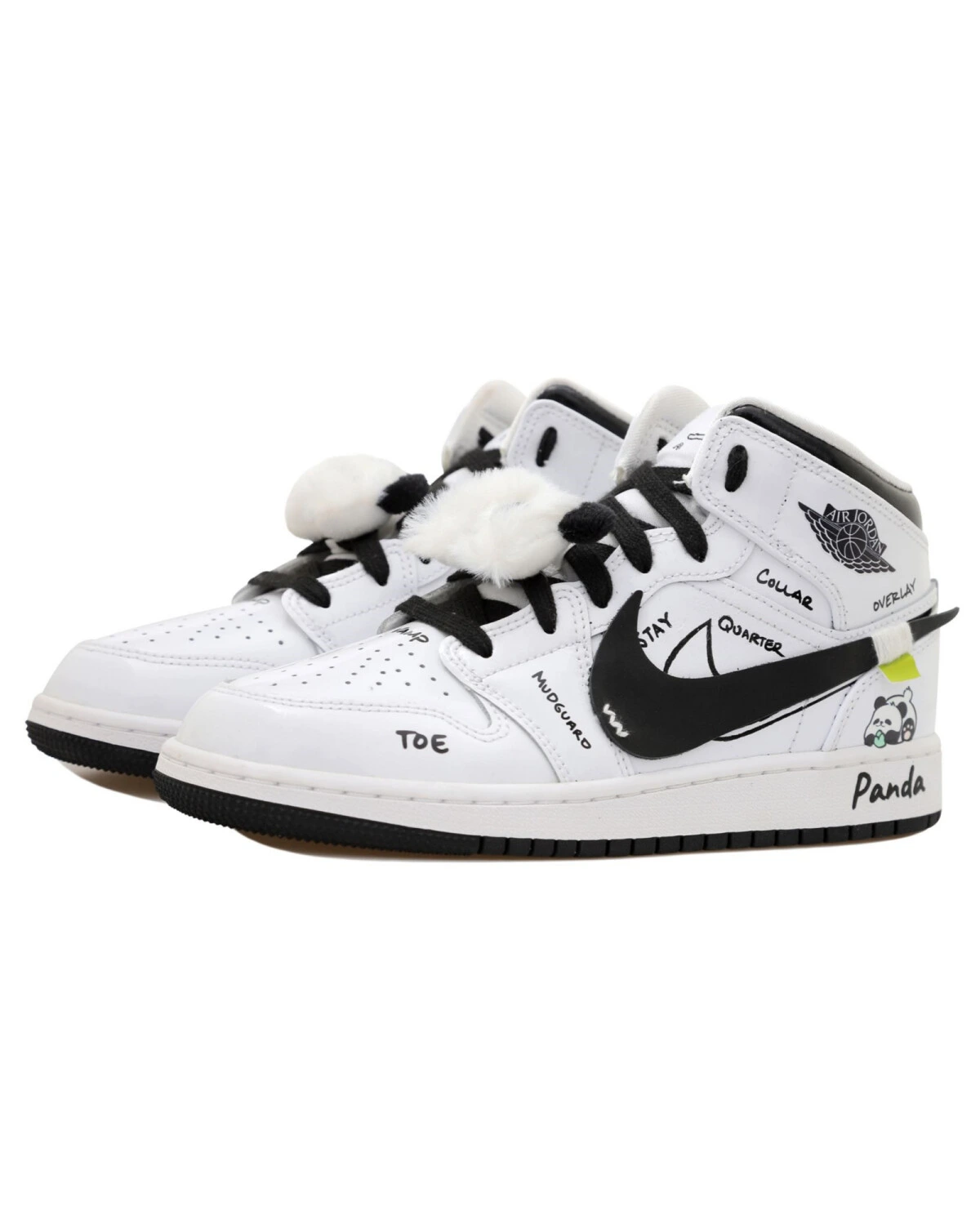 Jordan Air Jordan 1 женские баскетбольные кроссовки бело-черные картинка
