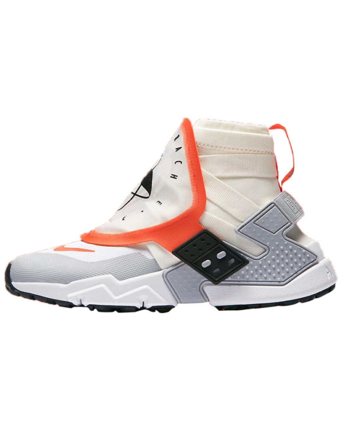Nike Air Huarache unisex кроссовки высокие бело-оранжевые для бега картинка