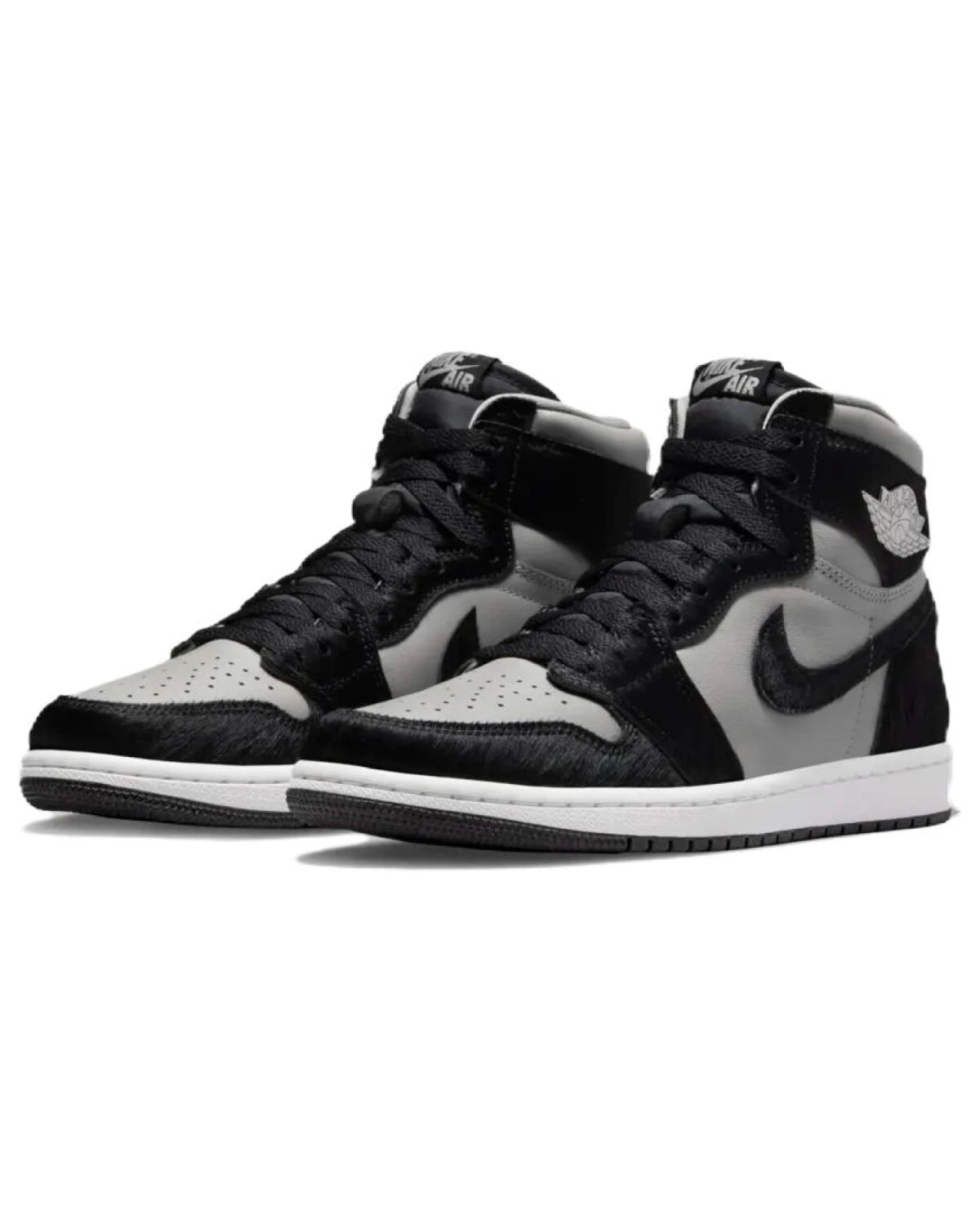 Jordan Air Jordan 1 женские кроссовки высокие чёрно-серые картинка