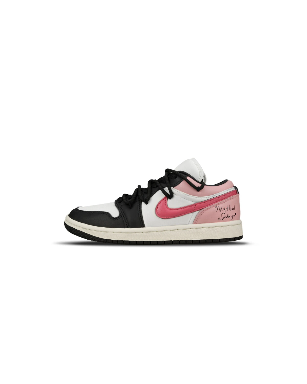 Jordan Air Jordan 1 женские баскетбольные кроссовки черно-розово-белые с амортизацией картинка