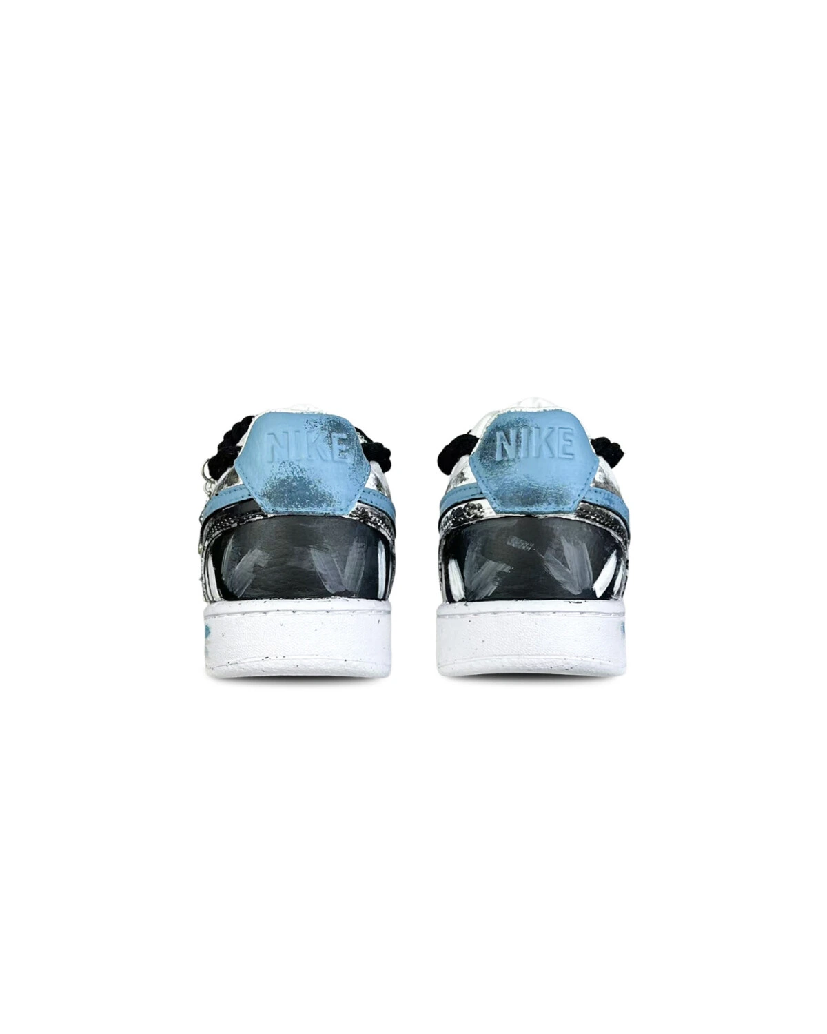 Nike Court Vision 1 мужские кроссовки сине-белые ретро-панк стиль картинка