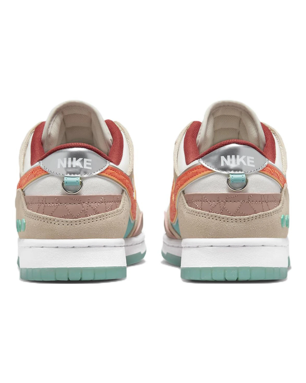 Nike Dunk Scrap Shapeless мужские кроссовки бело-оранжевые с синим картинка