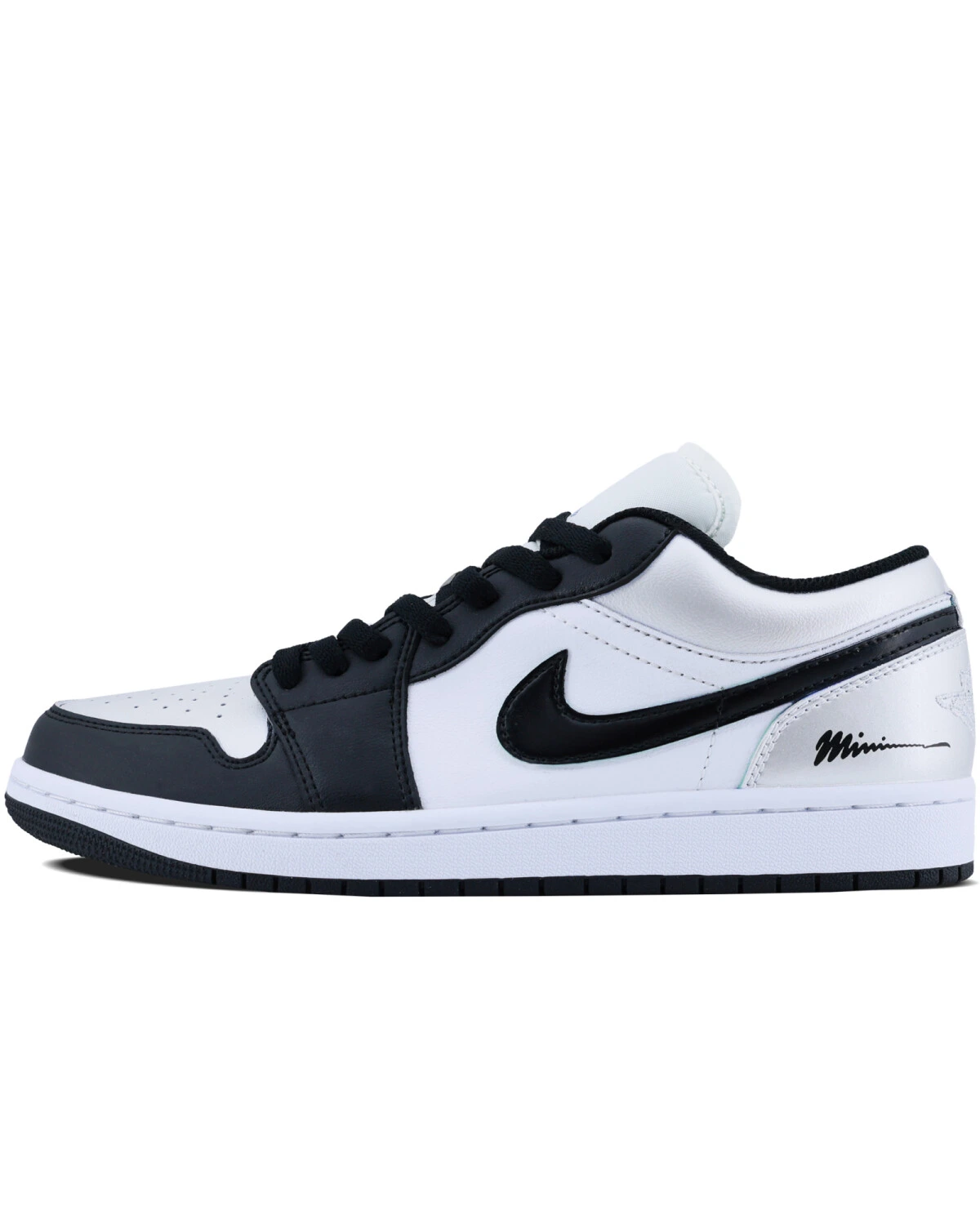 Jordan Air Jordan 1 мужские кроссовки из натуральной кожи черно-серебряные картинка