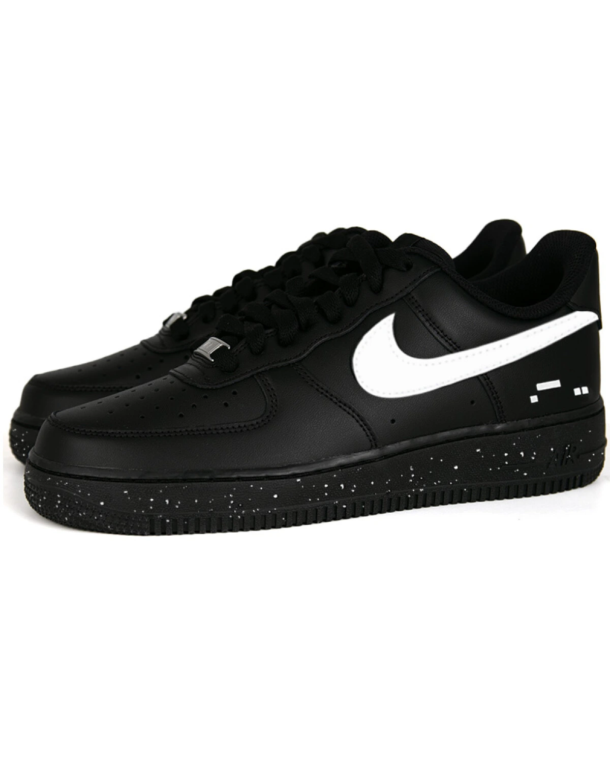 Nike Air Force 1 Unisex кроссовки черно-белые с белым квадратом картинка