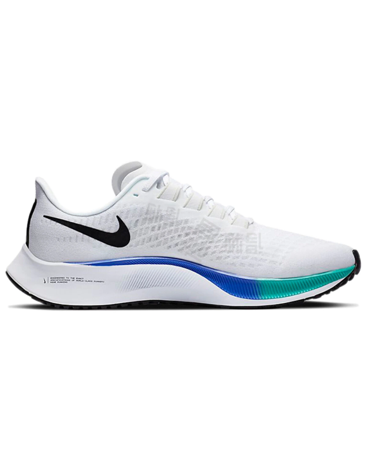 Nike Pegasus 37 унисекс спортивные кроссовки для марафона белые с радужной вставкой картинка
