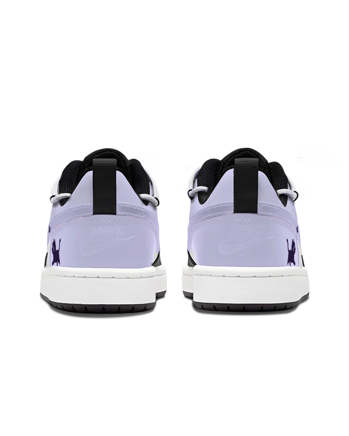 Nike Court Borough детские кроссовки черно-фиолетовые с амортизацией и износостойкостью картинка