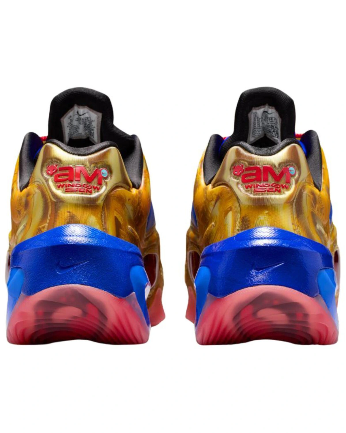 Nike Air Max Muse женские спортивные кроссовки золотые с синим и красным картинка