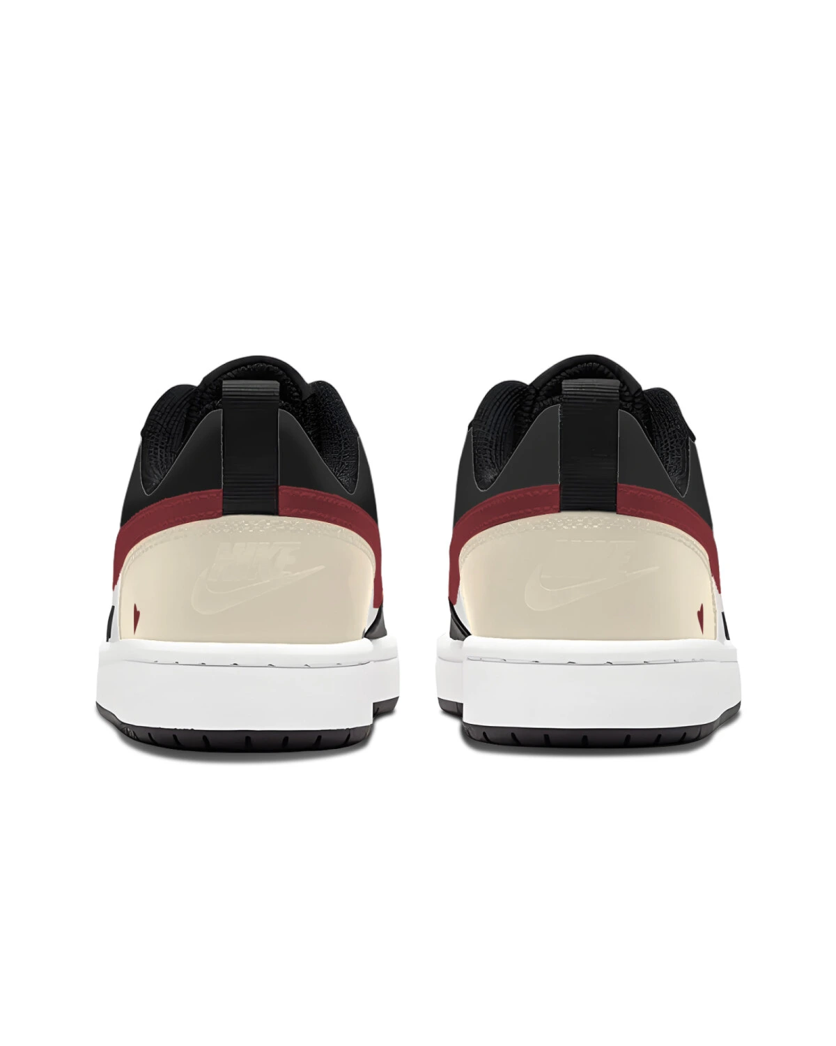 Nike Court Borough детские кроссовки кожаные черно-красные с рисунком сердца картинка