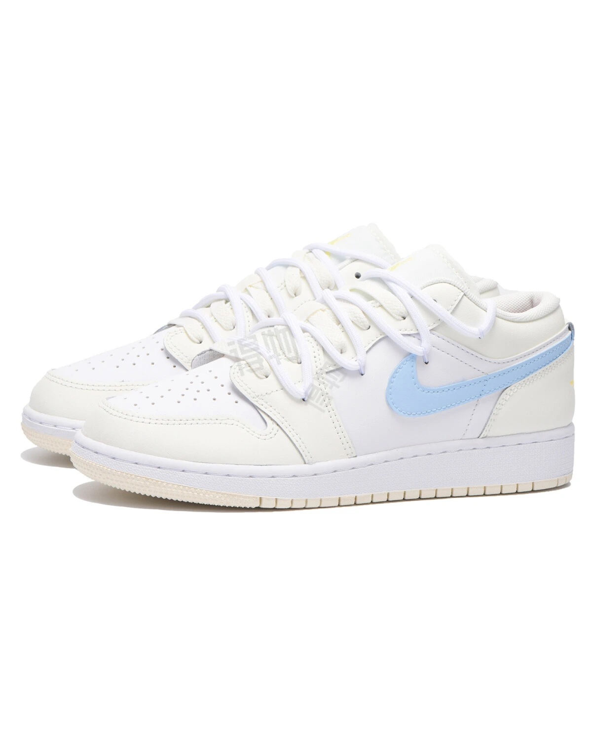Jordan Air Jordan 1 женские кроссовки желто-синие на шнуровке картинка