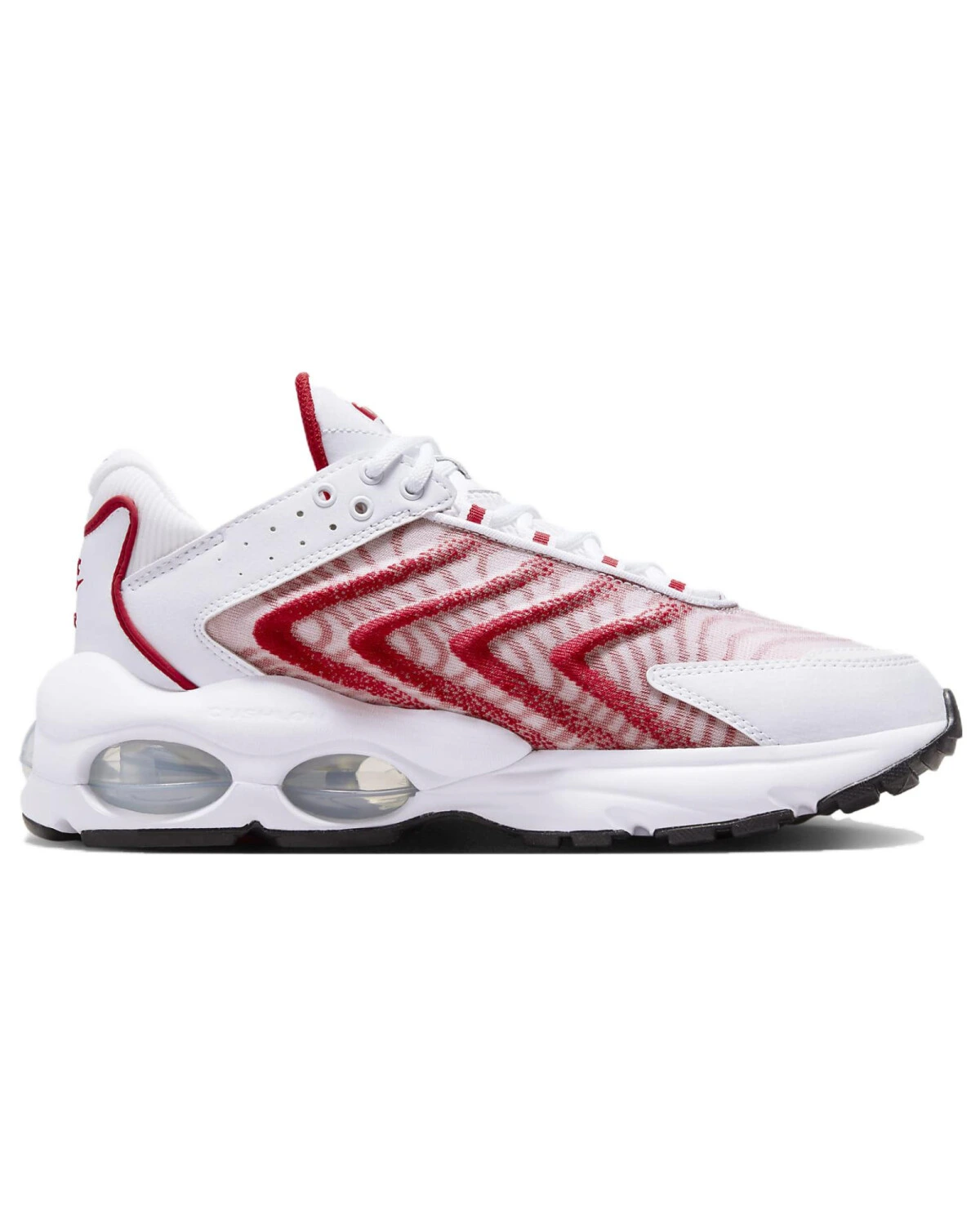 Nike Air Max TW unisex кроссовки красно-белые с сетчатым верхом и Air Max картинка