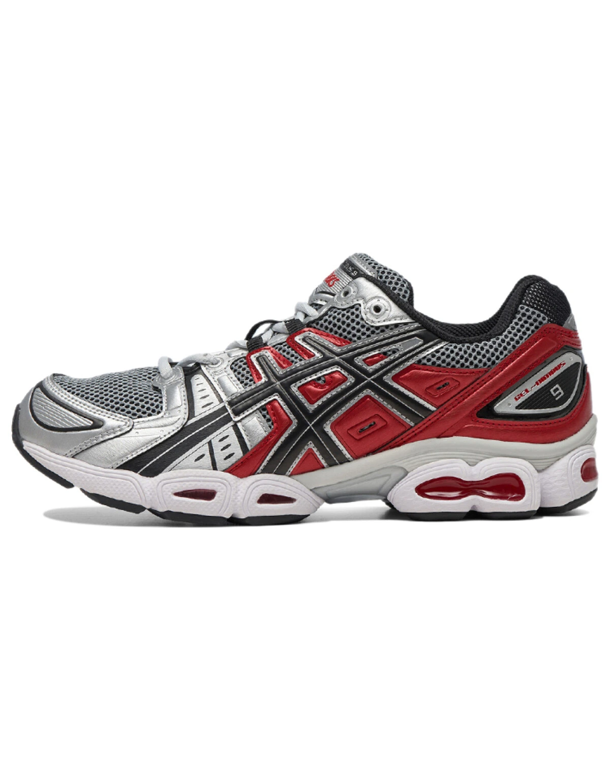 Asics GEL-Nimbus 9 унисекс кроссовки для марафона серо-красные картинка