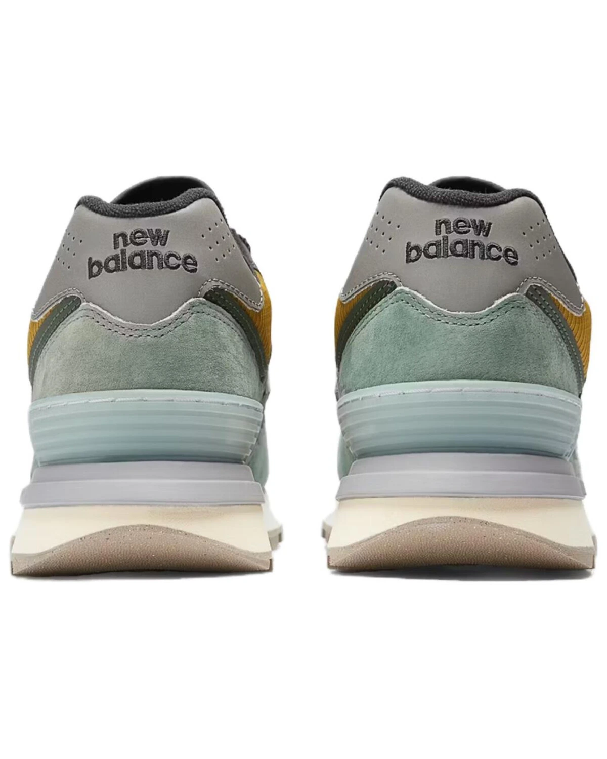 New Balance 574 унисекс кроссовки беговые светло-зеленые с желтыми вставками картинка