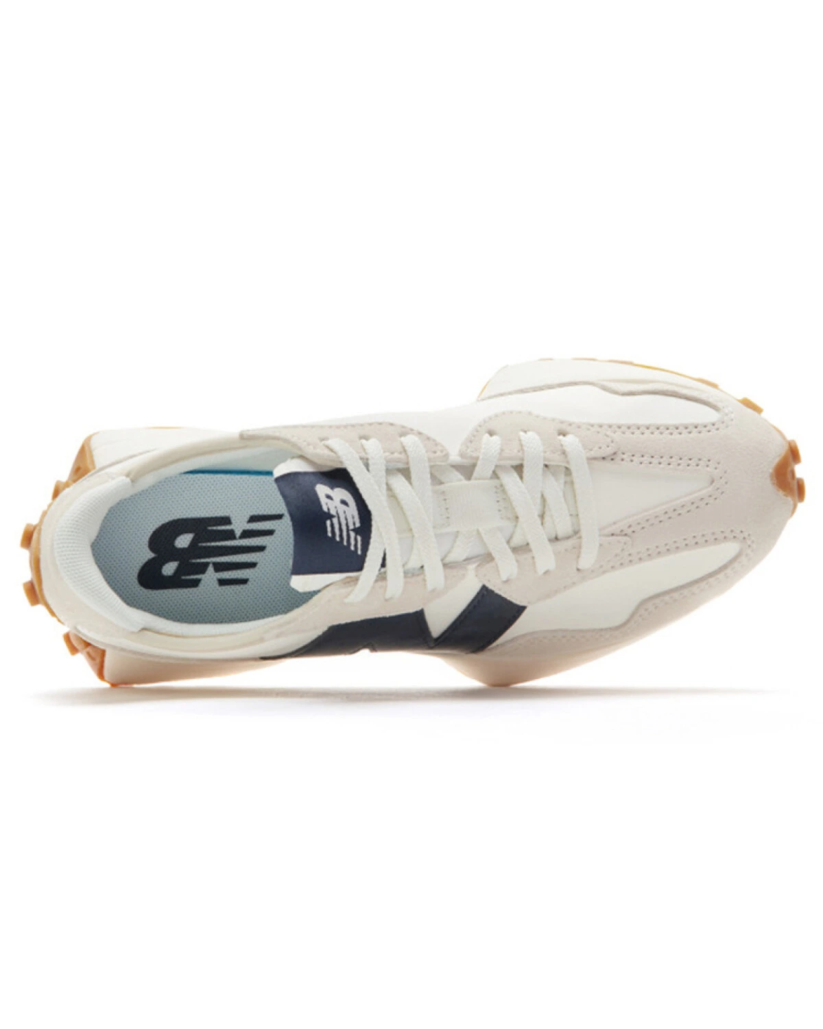 New Balance NB 327 женские кроссовки из натуральной кожи серо-белые картинка