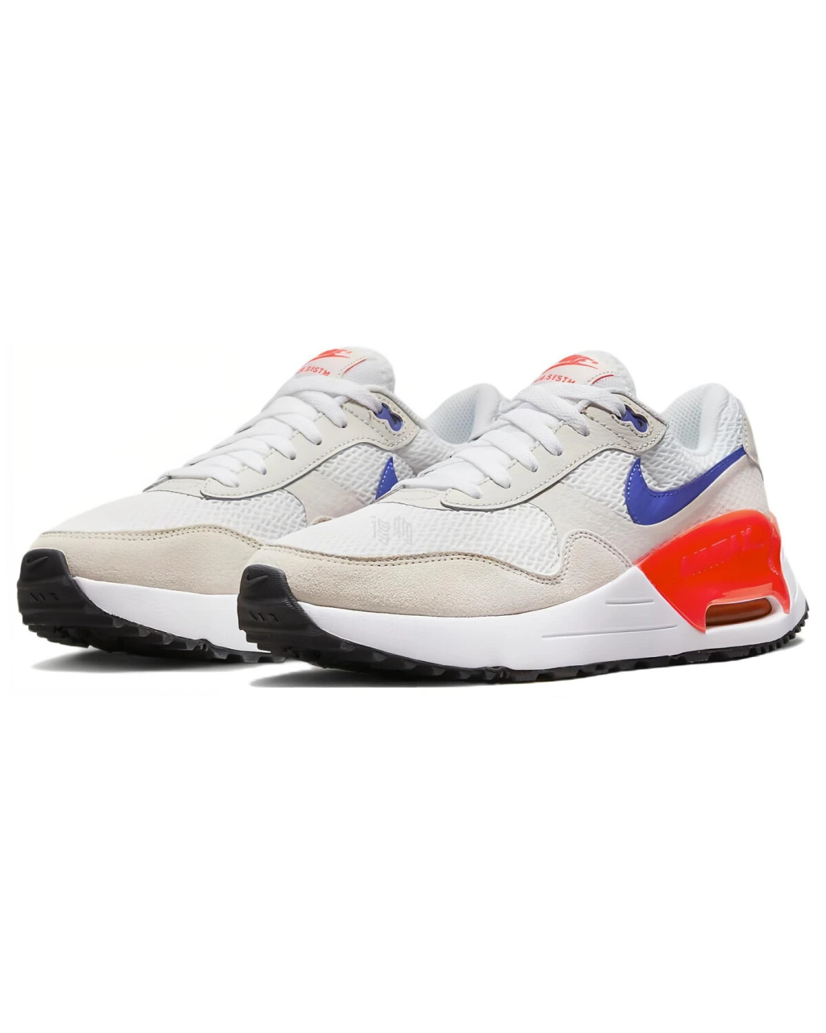 Nike Air Max SYSTM женские повседневные кроссовки с амортизацией бело-оранжевые картинка