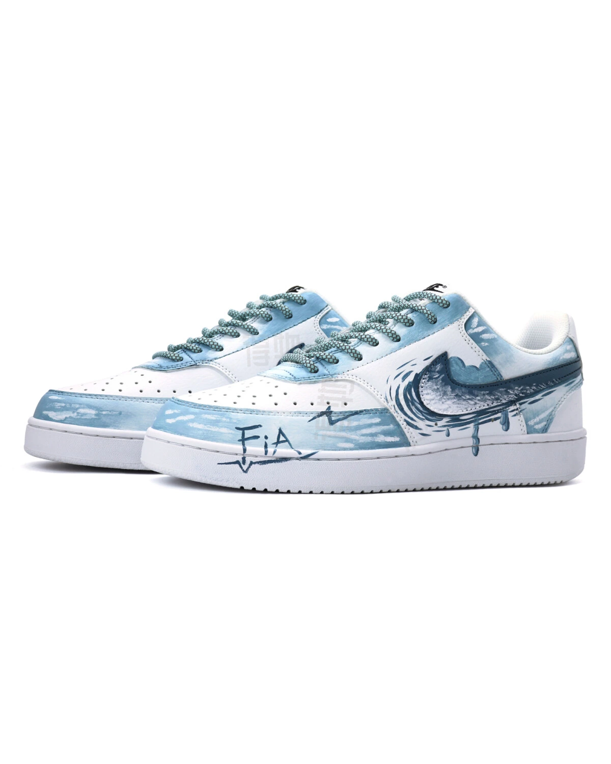 Nike Court Vision 1 Унисекс кроссовки противоскользящие сине-белые картинка