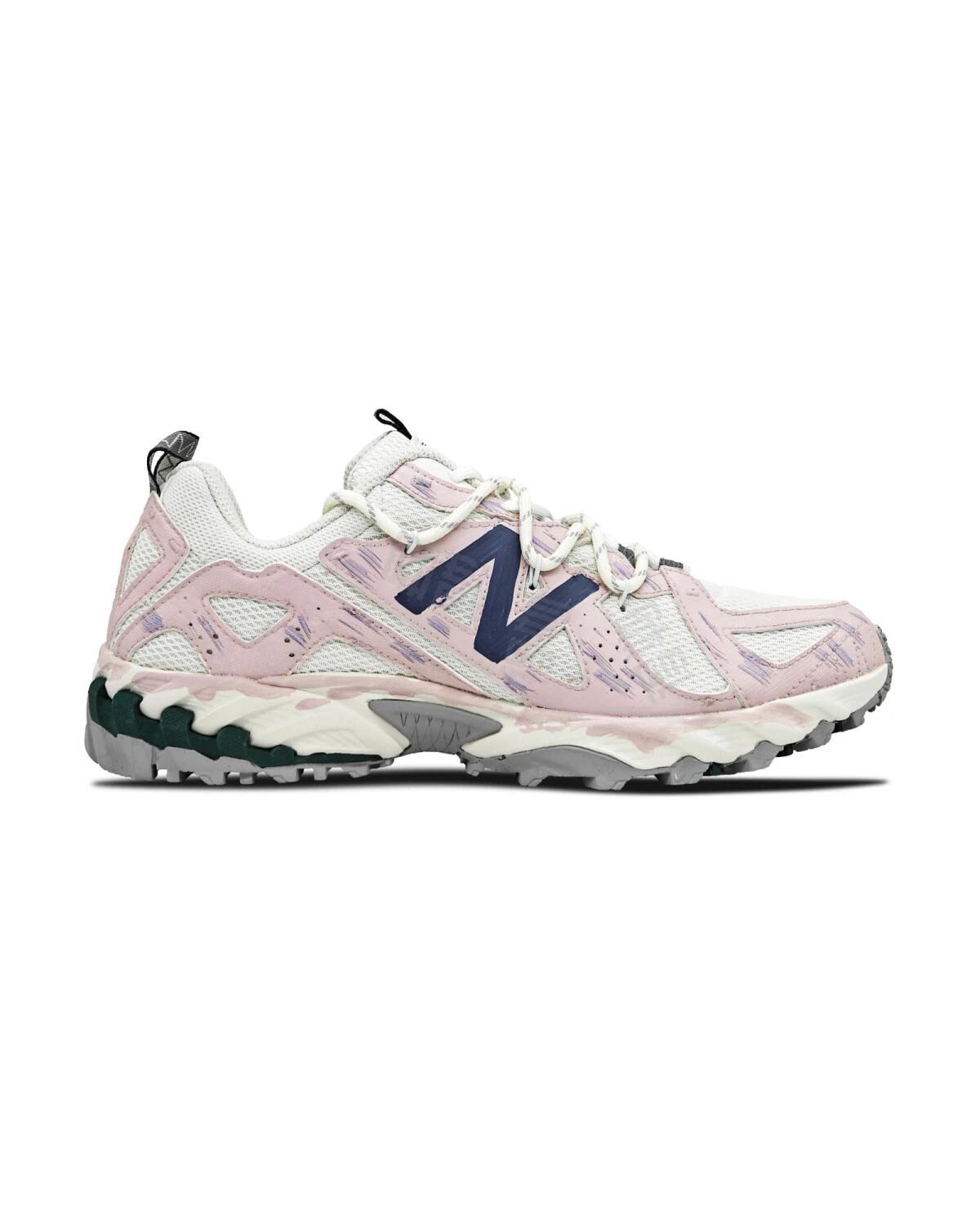 New Balance 610T мужские и женские кроссовки бело-розовые функциональные картинка