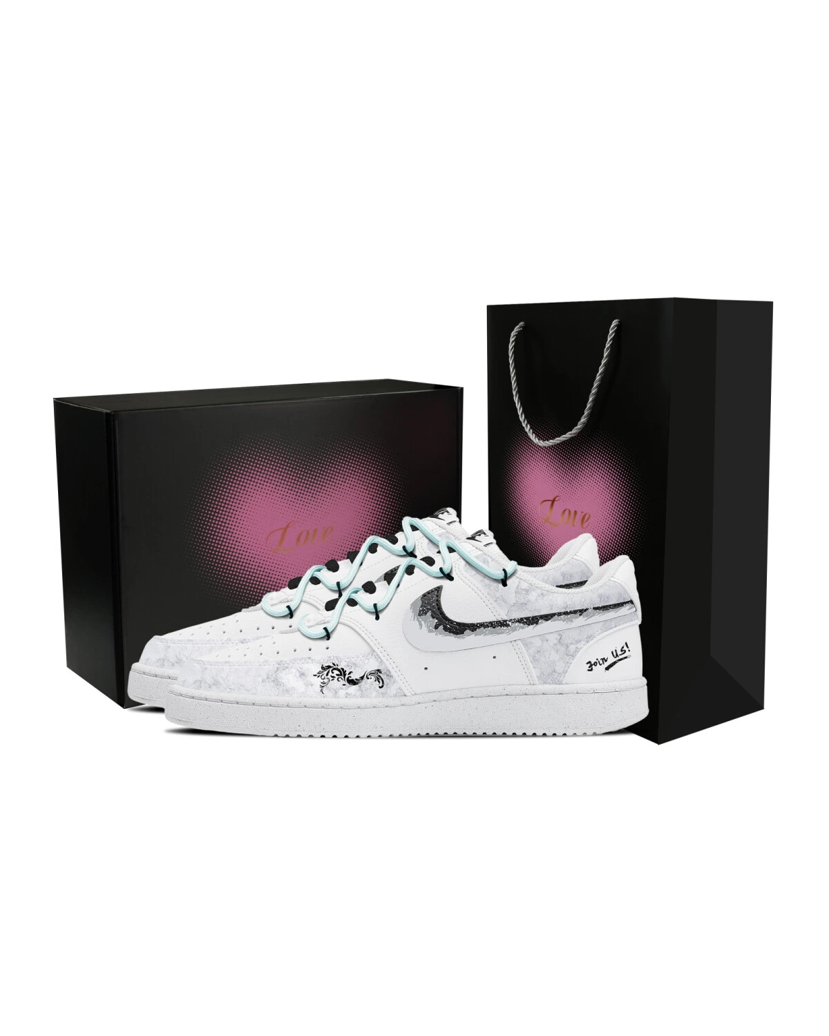 Nike Court Vision 1 Team773 Мужские кеды белые с узором картинка