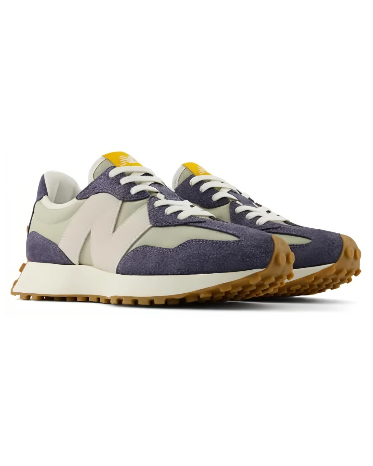 New Balance NB 327 кроссовки повседневные сине-зеленые из синтетики картинка