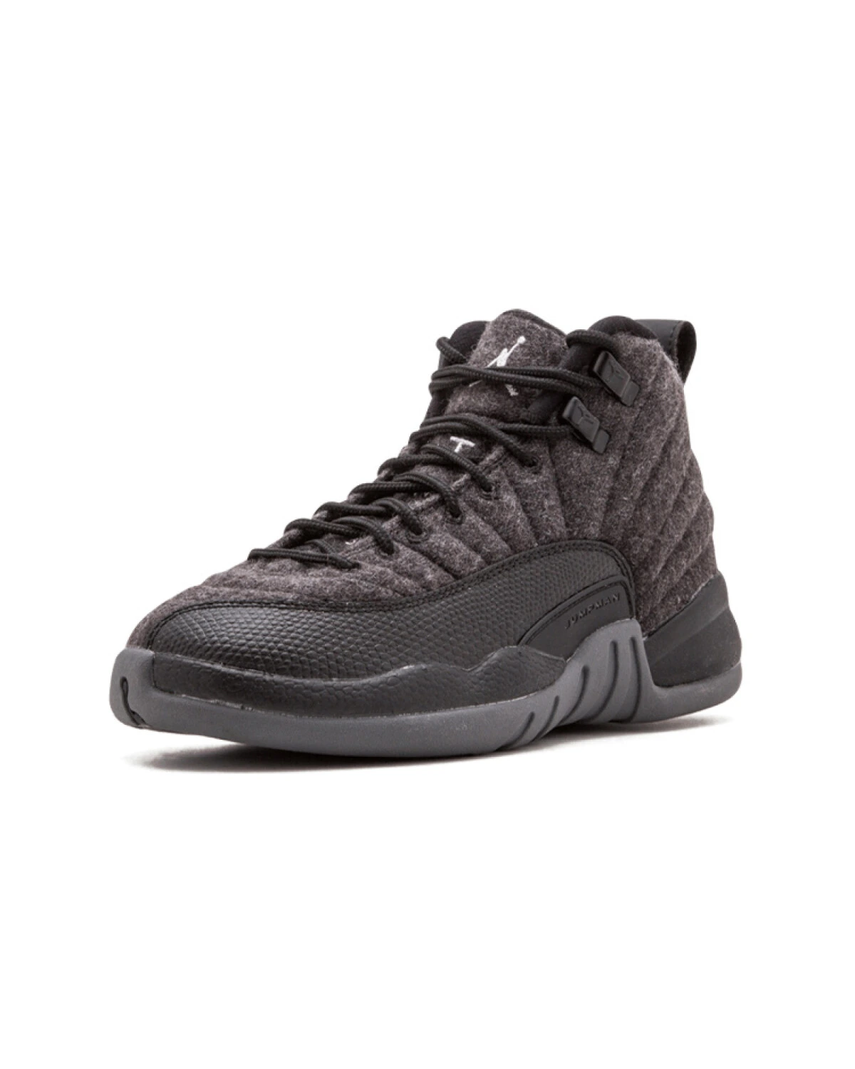 Jordan Air Jordan 12 Retro Wool детские баскетбольные кроссовки высокие черно-серые картинка