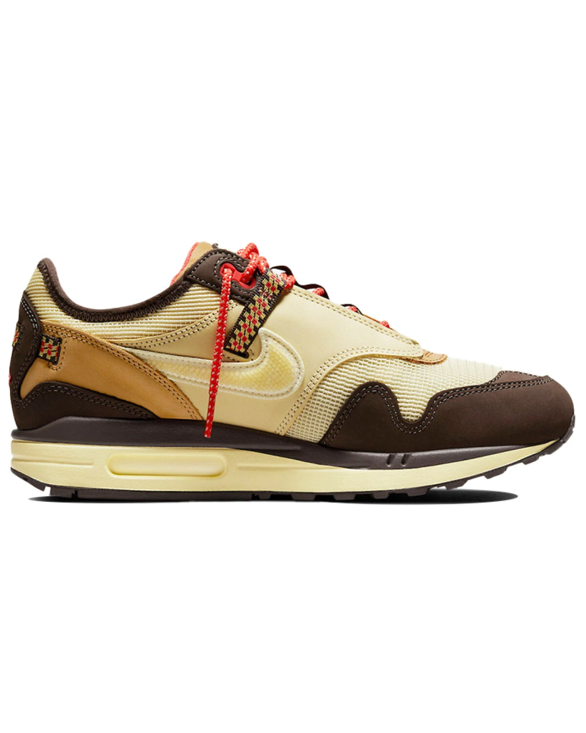 Nike Air Max 1 unisex кроссовки бежево-коричневые с комбинированным верхом картинка