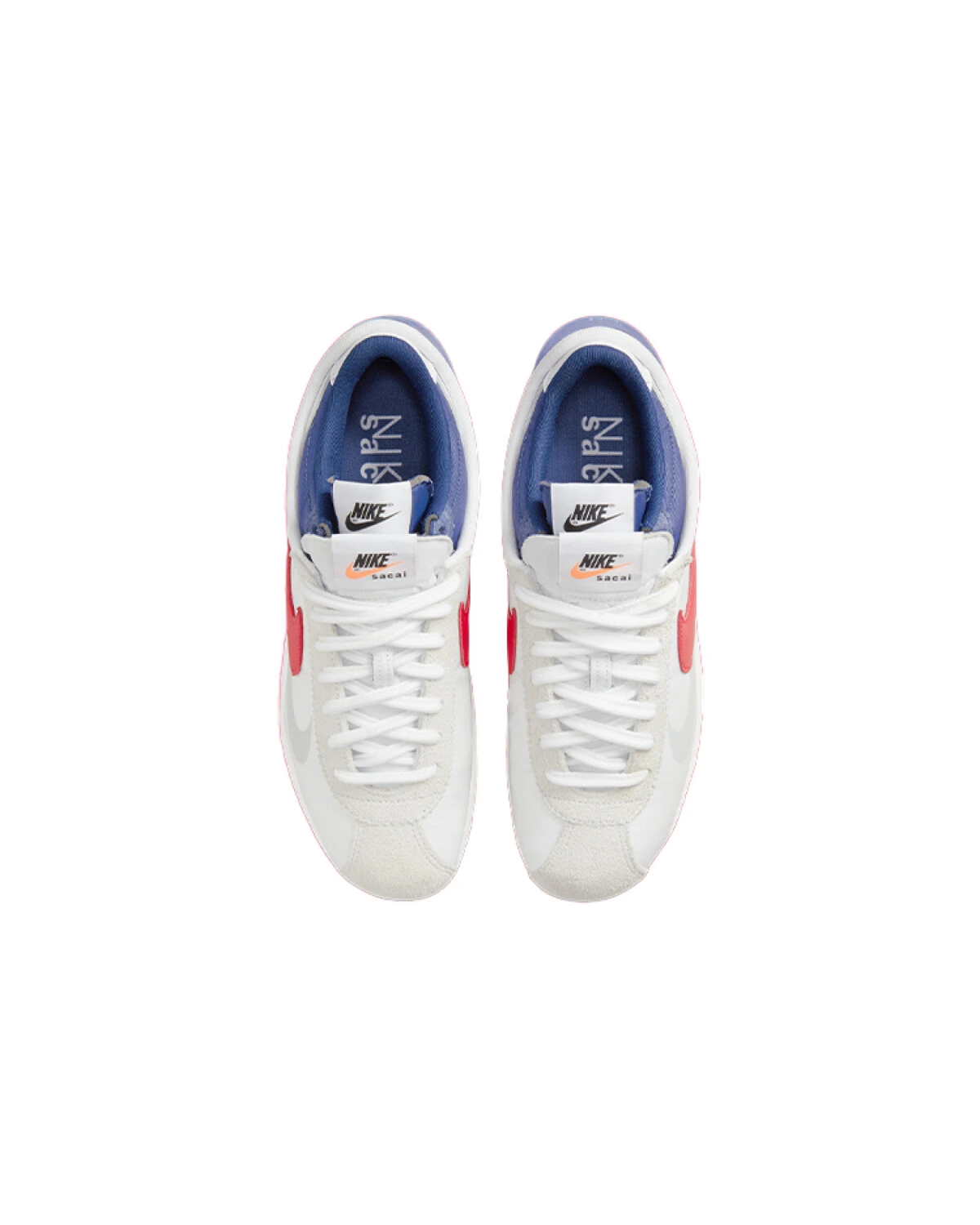 Sacai x Nike Zoom Cortez унисекс повседневные кроссовки бело-красно-синие картинка
