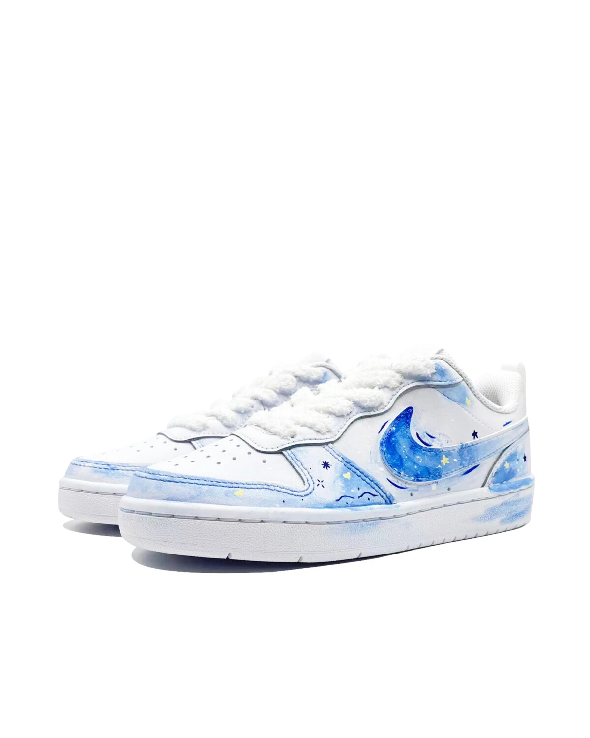 Nike Court Borough детские кроссовки сине-белые повседневные с амортизацией картинка