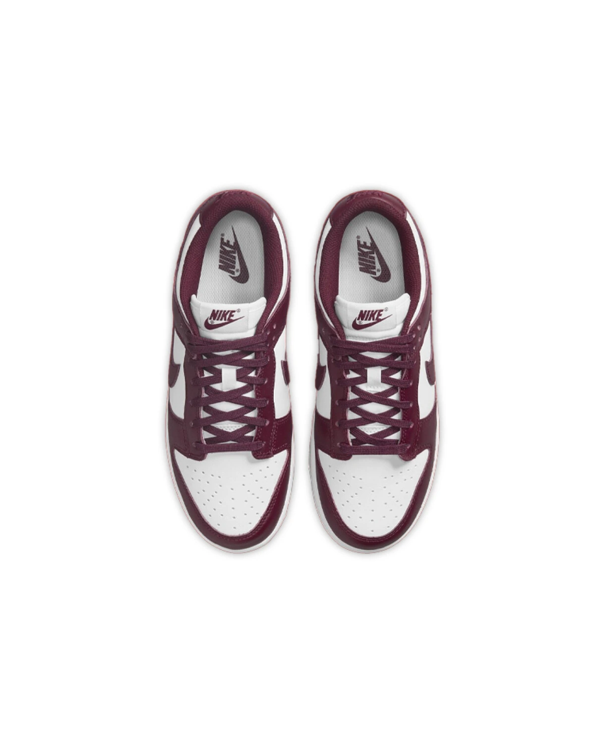 Nike Dunk женские кроссовки из натуральной кожи бордово-белые картинка