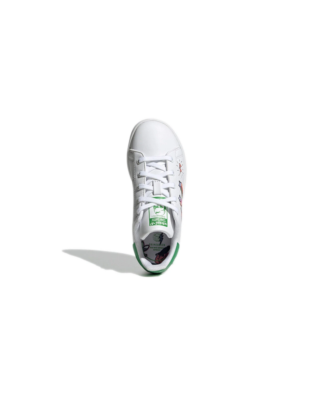 Adidas Originals Stan Smith детские кроссовки белые с зелеными и красными акцентами картинка