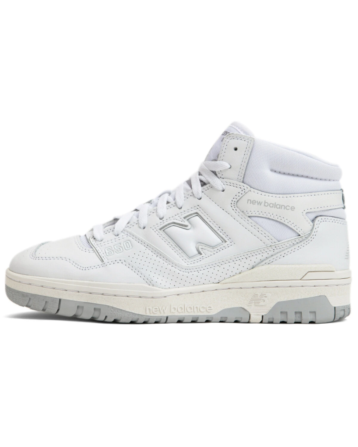 New Balance NB 650 унисекс кроссовки высокие белые кожаные картинка
