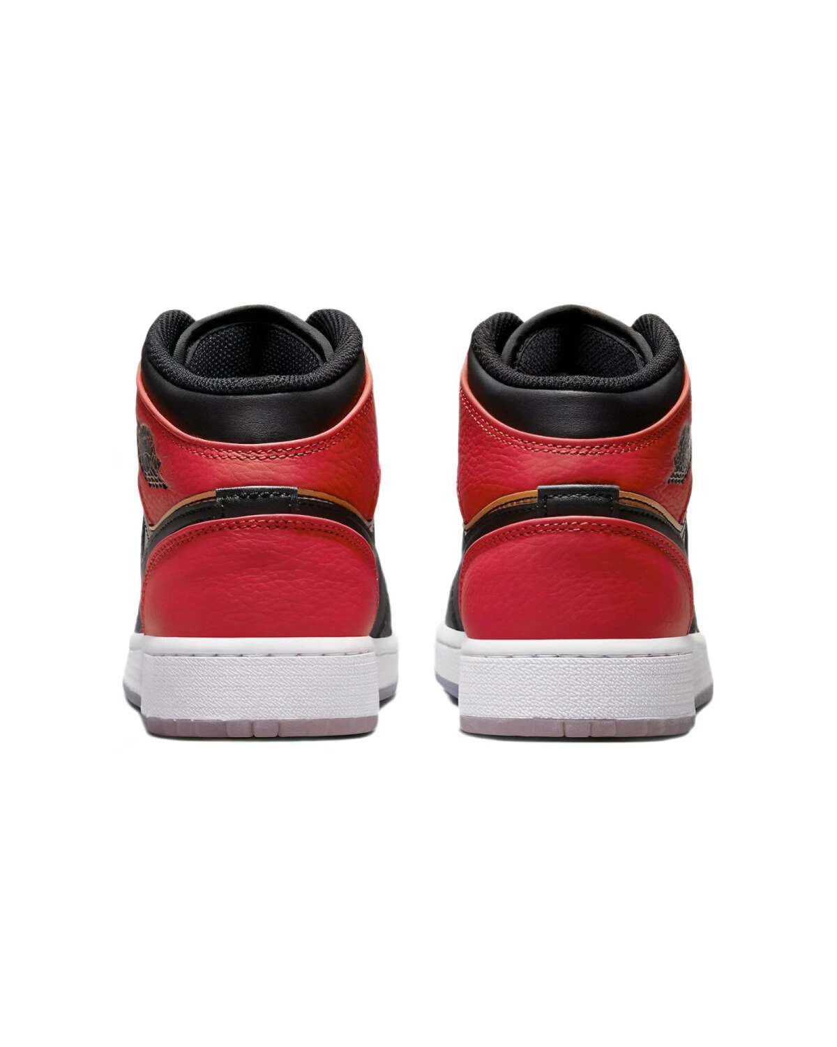 Jordan Air Jordan 1 MID детские кожаные кроссовки чёрно-красные картинка