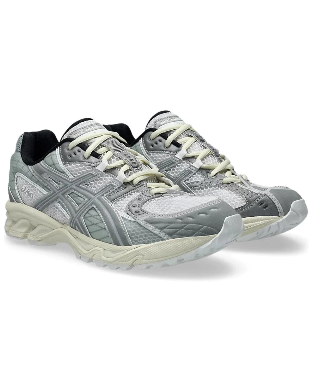 Asics GEL-Nimbus 10.1 White/Sheet Rock мужские и женские кроссовки для бега бело-серебряные картинка