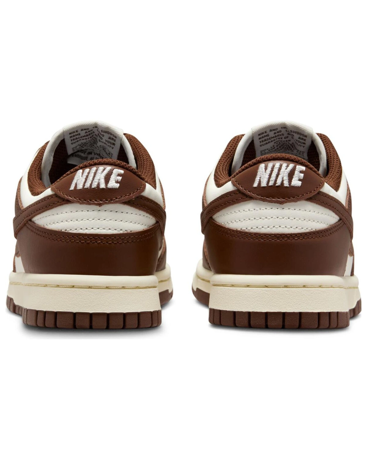 Nike Dunk женские кроссовки коричнево-белые на шнуровке картинка