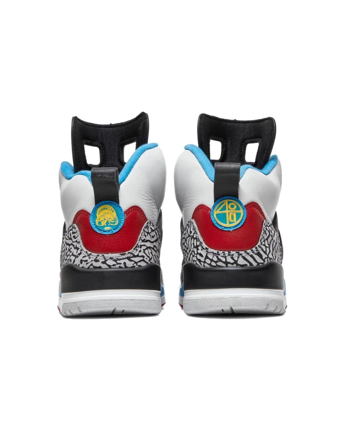 Jordan Spizike Bordeaux мужские кроссовки высокие серо-голубые картинка