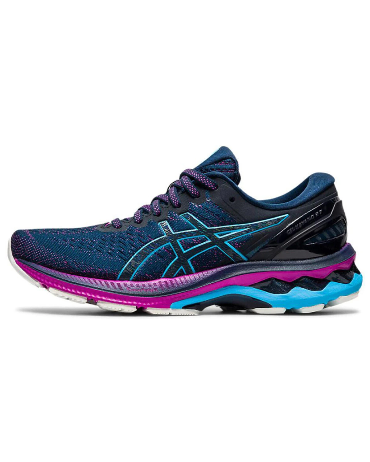 Asics Gel-Kayano 27 женские беговые кроссовки сетчатые сине-чёрные картинка