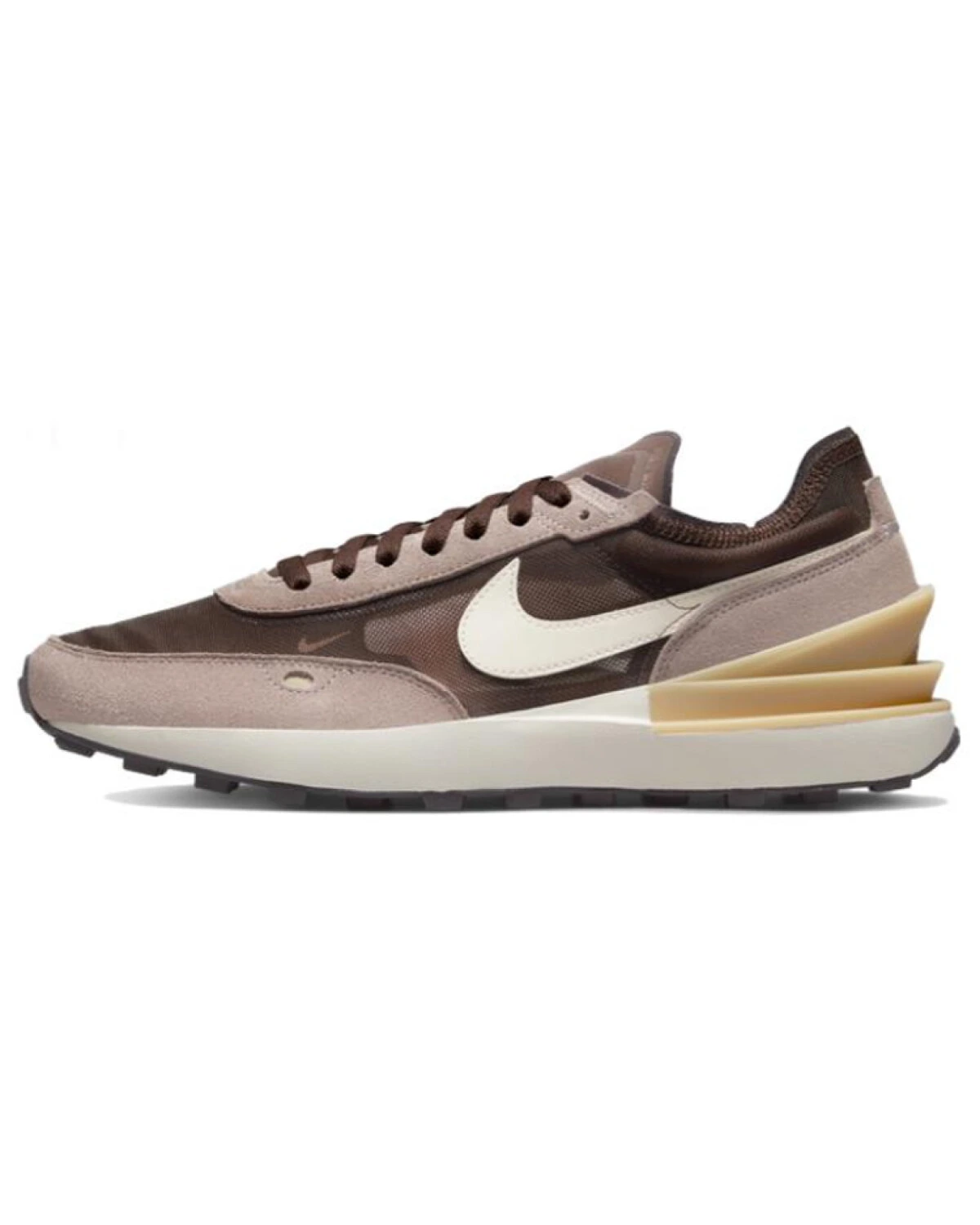 Nike Waffle One мужские повседневные кроссовки из замши и ткани светло-коричневые картинка